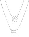 Gargantilha Veneziana Dupla Pet Ródio Branco