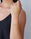 Pulseira Veneziana Bola Lisa 6 mm Banhado a Ouro 18K
