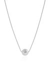Gargantilha Veneziana Bola Lisa 10 mm Ródio Branco - 45 cm