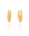 Brinco Argola Click Detalhada Cravejada Cristal 3.1 cm Banhado a Ouro 18K