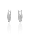 Brinco Argola Click Detalhada Cravejada Cristal 3.1 cm Ródio Branco