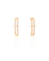 Ear Hook Cravejado Cristal 2.6 cm Banhado a Ouro 18K