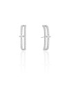 Ear Hook Cravejado Cristal 2.6 cm Ródio Branco