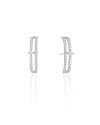 Ear Hook Cravejado Cristal 2.6 cm Ródio Branco