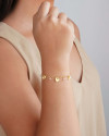 Pulseira Pontos de Luz Corações Texturizados Banhado a Ouro 18K