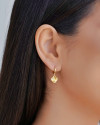 Brinco Argola Coração Texturizado 2.3 cm Banhado a Ouro 18K