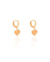 Brinco Argola Coração Texturizado 2.3 cm Banhado a Ouro 18K