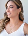 Brinco Argola Click Abaulada Lisa 1.5 cm Banhado a Ouro 18K