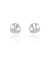 Brinco Argola Click Abaulada Lisa 1.5 cm Ródio Branco