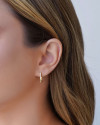 Brinco Argola Click em U Cravejado Cristal 1.5 cm Banhado a Ouro 18K