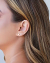 Brinco Ponto de Luz Duplo Banhado a Ouro 18K