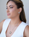 Conjunto Redondo Liso Ródio Branco