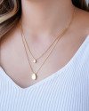 Gargantilha Dupla Veneziana Gotas Lisas Banhado a Ouro 18K