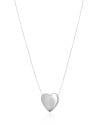Gargantilha Nylon Coração Liso 1.5 cm Ródio Branco - 40 cm