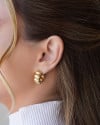 Brinco Argola Gomos Lisos 2.0 cm Banhado a Ouro 18K