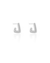 Brinco Argola Triangular Lisa 1.4 cm Ródio Branco