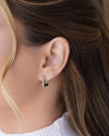 Brinco Argola Triangular Lisa 1.4 cm Ródio Branco