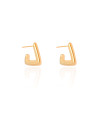 Brinco Argola Triangular Lisa 1.6 cm Banhado a Ouro 18K