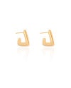 Brinco Argola Triangular Lisa 1.6 cm Banhado a Ouro 18K