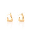 Brinco Argola Triangular Lisa 1.9 cm Banhado a Ouro 18K