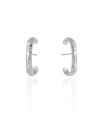 Ear Hook Martelado Ródio Branco