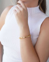 Bracelete Tratorado 6 mm Banhado a Ouro 18K