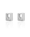 Brinco Argola Quadrada Lisa 1.9 cm Ródio Branco