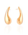 Brinco Gota Lisa 5.0 cm Banhado a Ouro 18K