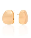 Brinco Oval Liso Amassado Banhado a Ouro 18K