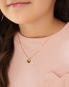 Gargantilha Infantil Veneziana Coração Ponto de Luz Cristal Banhado a Ouro 18K