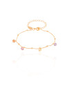 Pulseira Infantil Pontos de Luz Coloridos Banhado a Ouro 18K