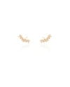 Ear Cuff Pontos de Luz Cravejado Cristal Banhado a Ouro 18K