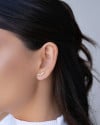 Ear Cuff Pontos de Luz Cravejado Cristal Banhado a Ouro 18K