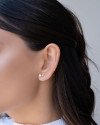 Ear Cuff Estrelas Cravejadas Cristal Banhado a Ouro 18K