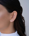 Ear Cuff Cravejado Cristal Banhado a Ouro 18K