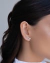 Ear Cuff Cravejado Cristal Ródio Branco
