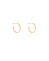 Brinco Argola Reta Lisa 1.4 cm Banhado a Ouro 18K