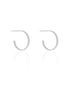 Brinco Argola Reta Lisa 1.7 cm Ródio Branco
