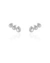 Ear Cuff Gotas Lisas Ródio Branco