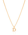 Gargantilha Veneziana Letra D Cravejada Cristal Banhado a Ouro 18K - 45 cm