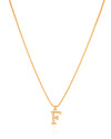 Gargantilha Veneziana Letra F Cravejada Cristal Banhado a Ouro 18K - 45 cm