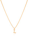 Gargantilha Veneziana Letra L Cravejada Cristal Banhado a Ouro 18K - 45 cm