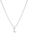 Gargantilha Veneziana Letra L Cravejada Cristal Ródio Branco - 45 cm