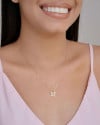 Gargantilha Veneziana Letra M Cravejada Cristal Banhado a Ouro 18K - 45 cm