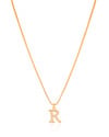Gargantilha Veneziana Letra R Cravejada Cristal Banhado a Ouro 18K - 45 cm