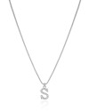 Gargantilha Veneziana Letra S Cravejada Cristal Ródio Branco - 45 cm