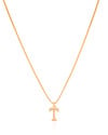 Gargantilha Veneziana Letra T Cravejada Cristal Banhado a Ouro 18K - 45 cm