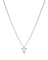 Gargantilha Veneziana Letra V Cravejada Cristal Ródio Branco - 45 cm