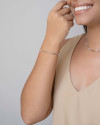 Pulseira Elos com Pérolas Ródio Branco