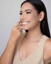 Choker Elos com Pérolas Ródio Branco - 32 cm